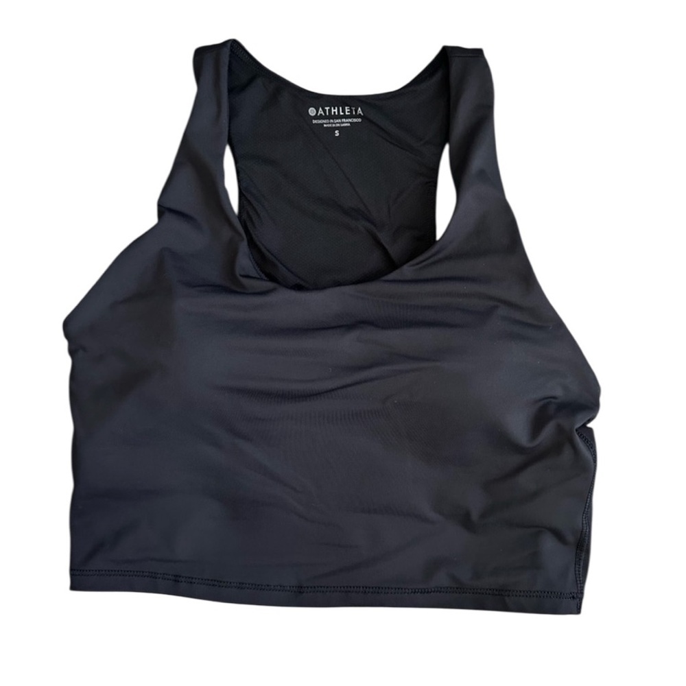 Athleta Black Racerback Sports Bra Size Small Removable Pads Workout Yoga Bra